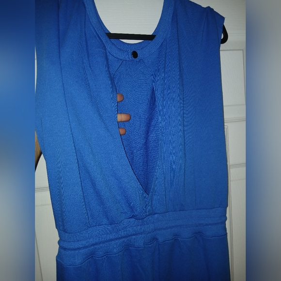 NWOT Women's Blue Sleeveless Jumpsuit - Picture 3 of 7